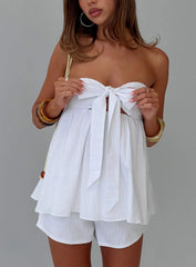 Estellar Tie Waist Shorts White