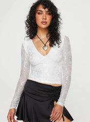 Radar Long Sleeve Top White