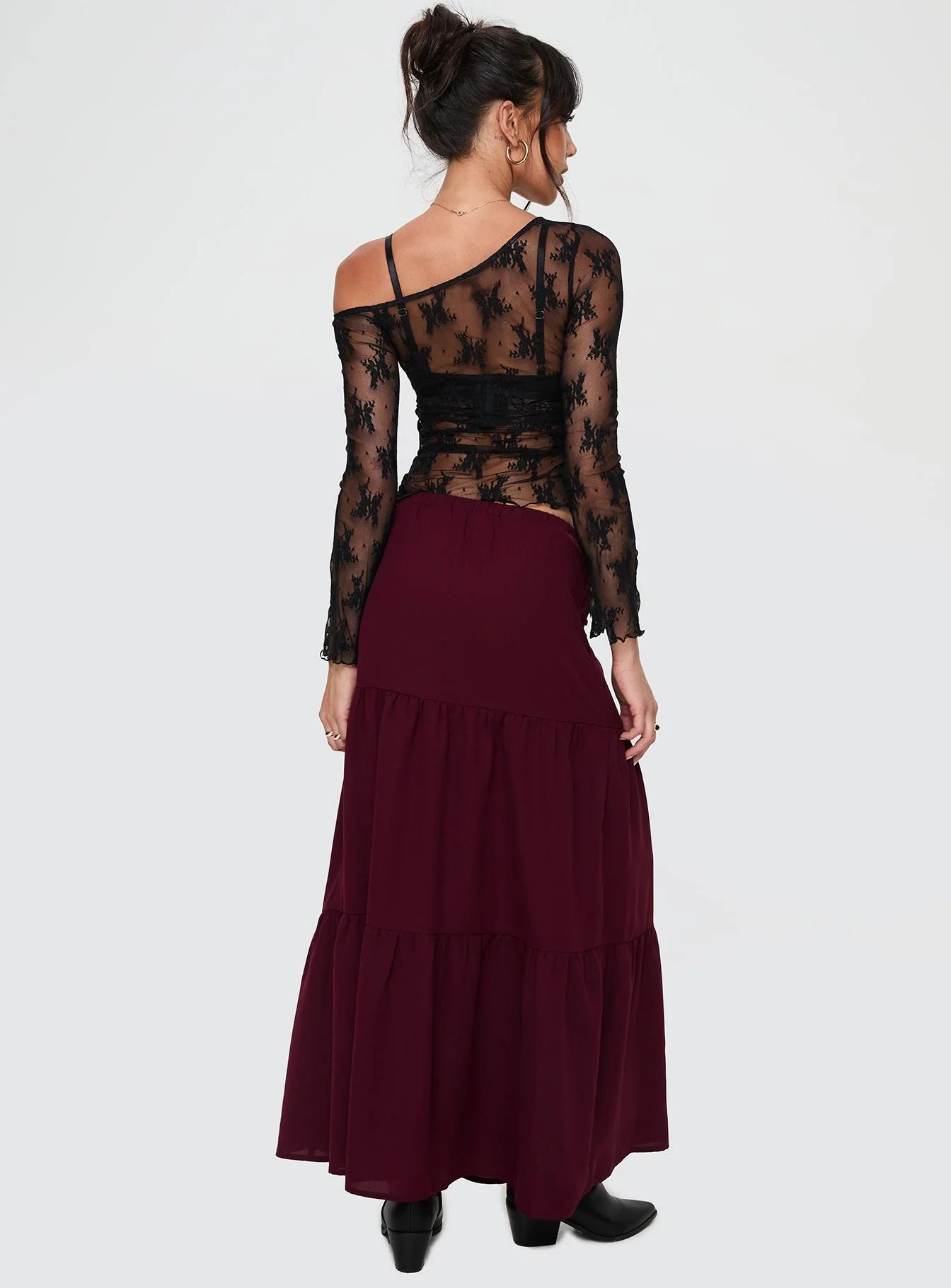 Whole Again Maxi Skirt Burgundy