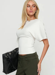 Arazia Cinched Short Sleeve Top White