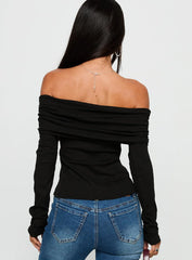 Victorea Off Shoulder Top Black