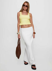Baseline Square Neck Rib Tank Top Lemon