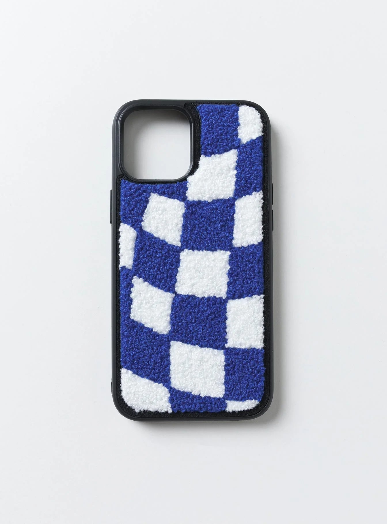 Avenue Check Textured iPhone Case Blue / White