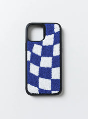 Avenue Check Textured iPhone Case Blue / White