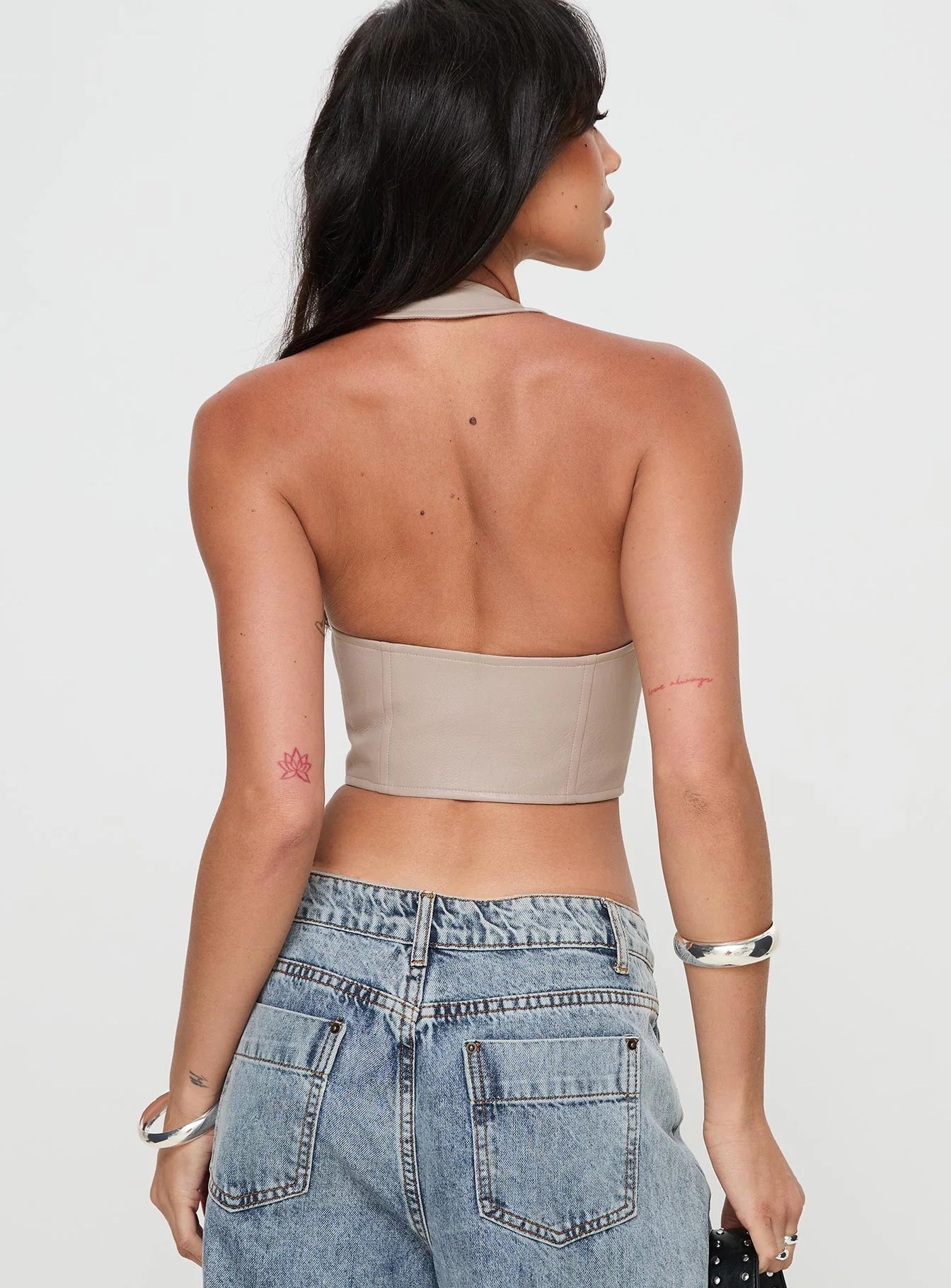 Palladia Faux Leather Jordy Corset Taupe