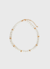 Zayden Double Layered Pearl Necklace Gold