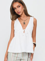 Dianna Babydoll Cami Top White