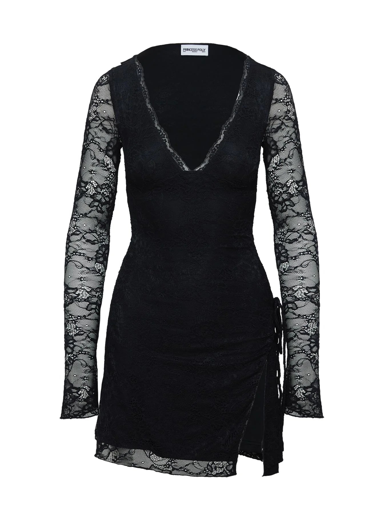 Airabella Lace Mini Dress Black