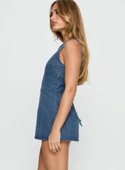 Ainsleigh Shift Denim Playsuit Mid Blue Wash