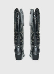 Austin Distressed Cowboy Boots Black
