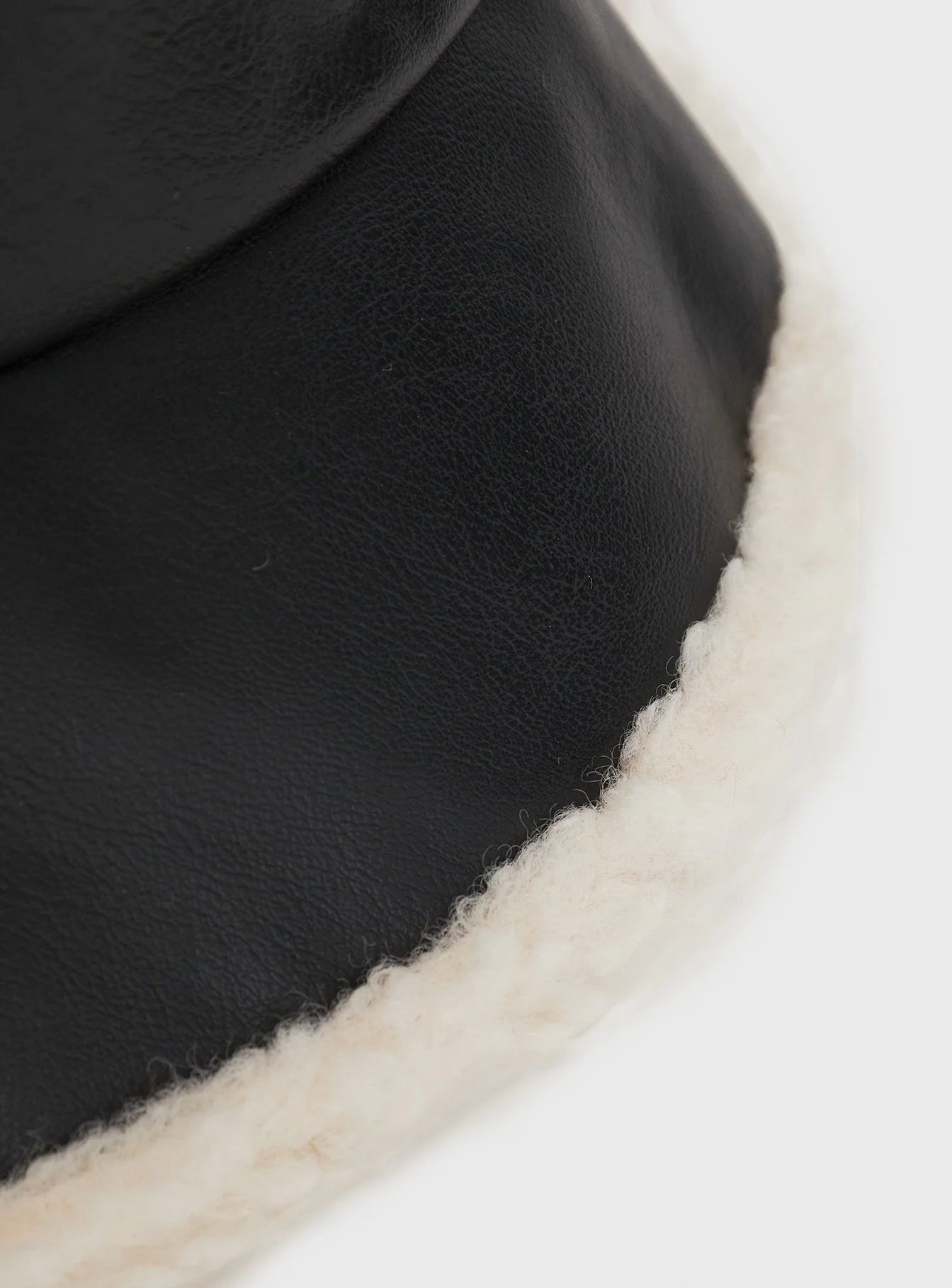 Au Revoir Faux Leather Hat Black
