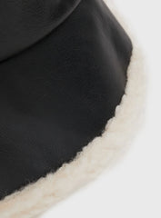 Au Revoir Faux Leather Hat Black