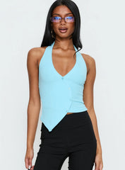 Avrilla Wrap Knit Top Blue