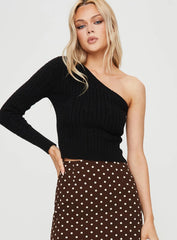 Mikella One Shoulder Top Black