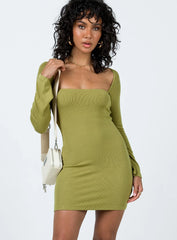 Dianne Long Sleeve Mini Dress Olive