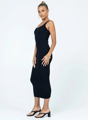 Gracie Knit Midi Dress Black
