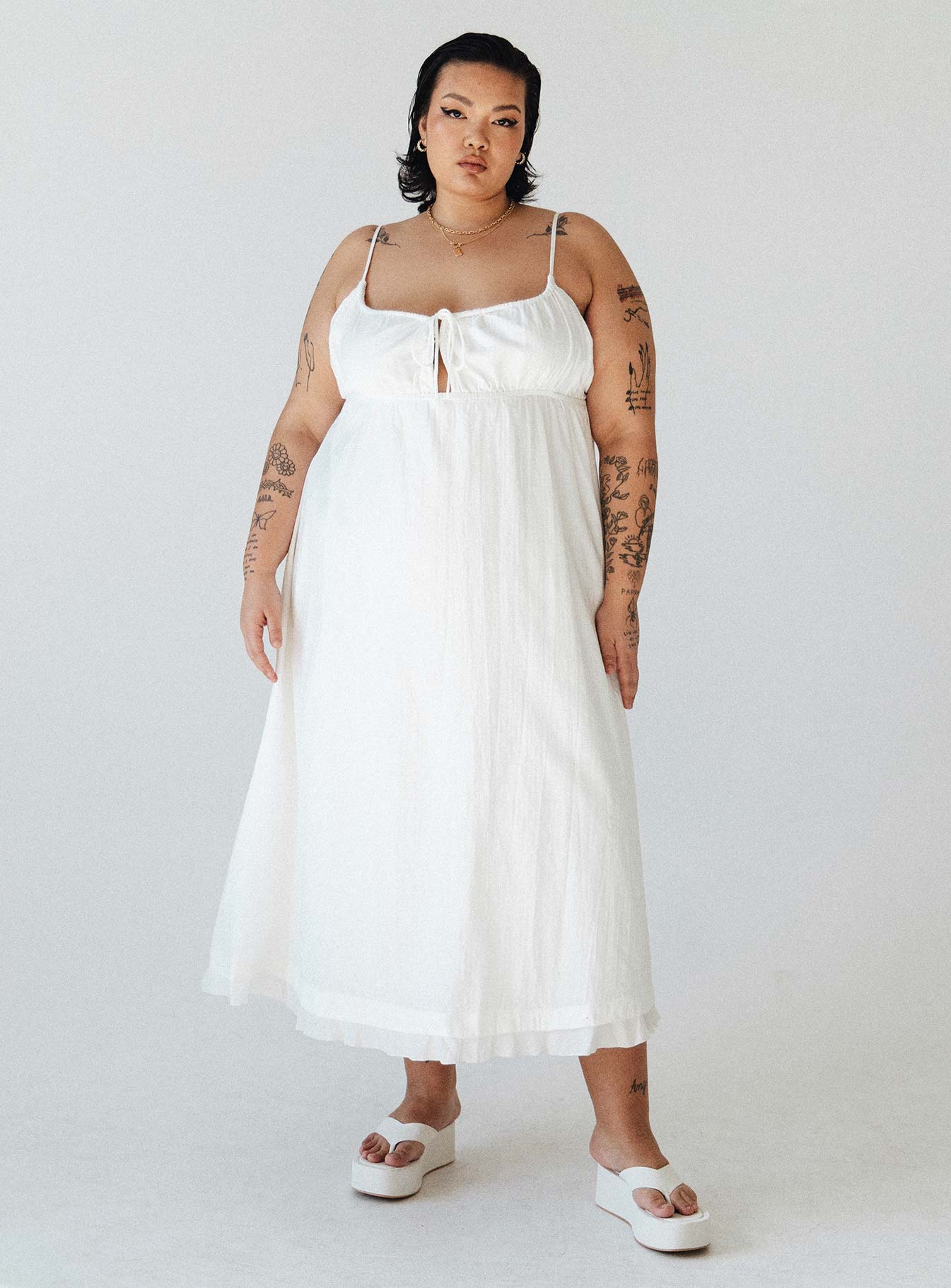 Empress Of Love Maxi Dress White Curve