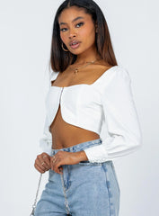 Della Long Sleeve Top White