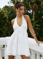 Moriah Halter Mini Dress White