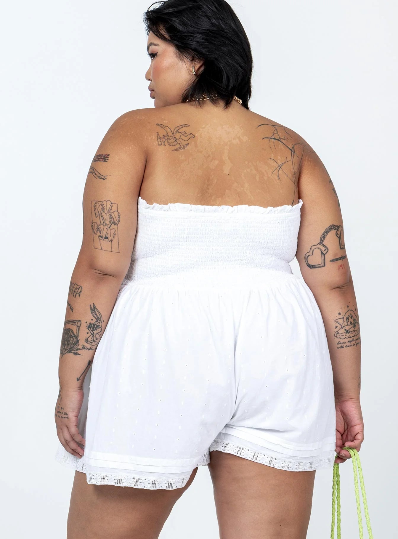 VIP Strapless Romper White Curve