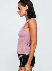 No Pretending Top Pink Glitter