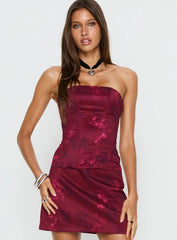 Lovesita Corset Top Red Floral