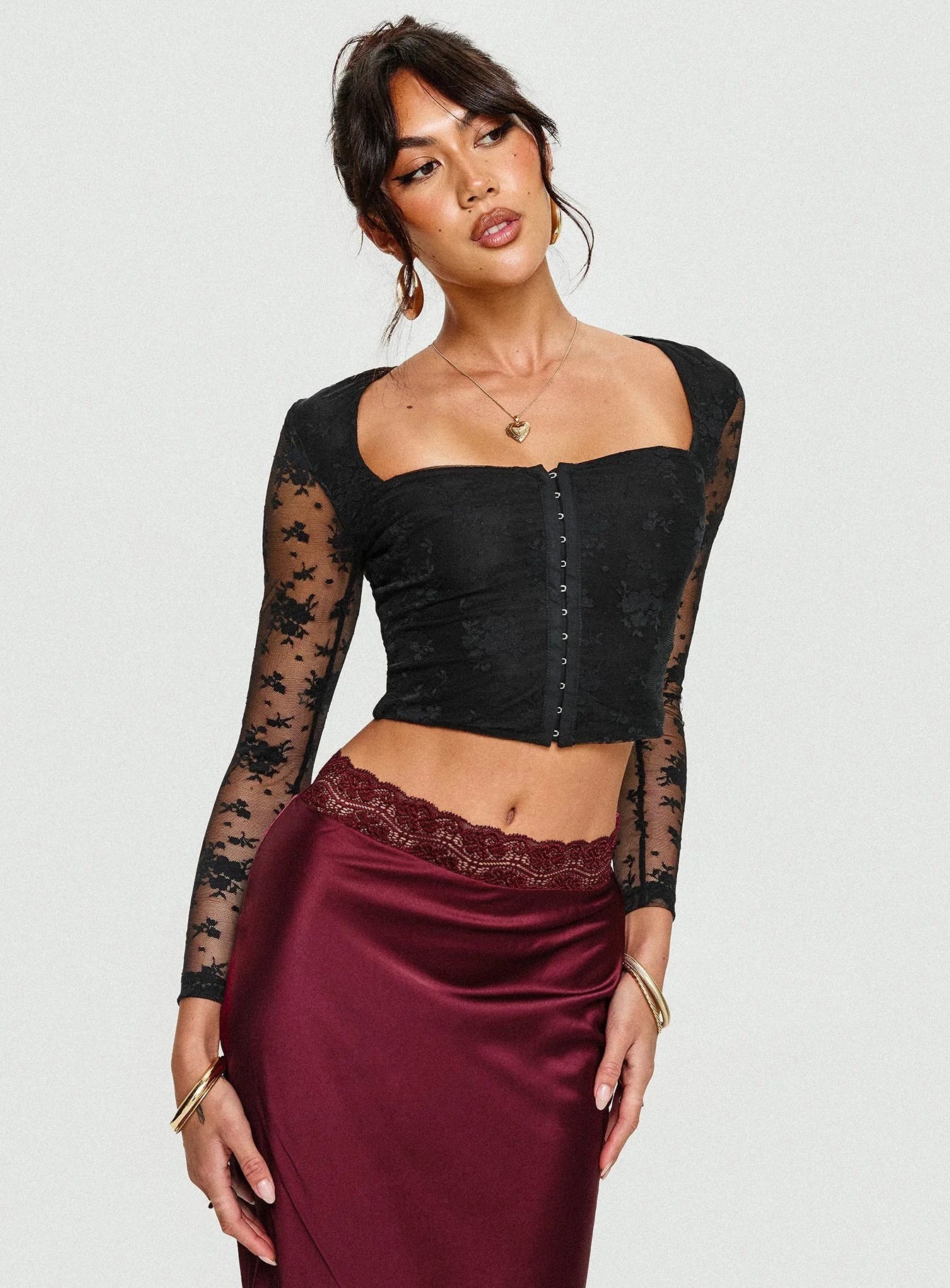 Lilting Long Sleeve Top Black