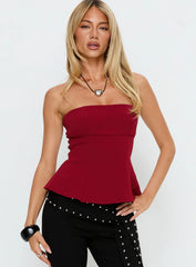 Baudelaire Strapless Corset Red