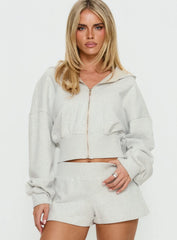 Daytime Cropped Blouson Hoodie Snow Marle