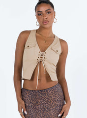 Synto Vest Top Taupe