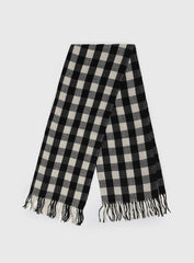 Closed Eyes Scarf Black White Check