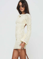 Coolibah Long Sleeve Mini Dress Cream