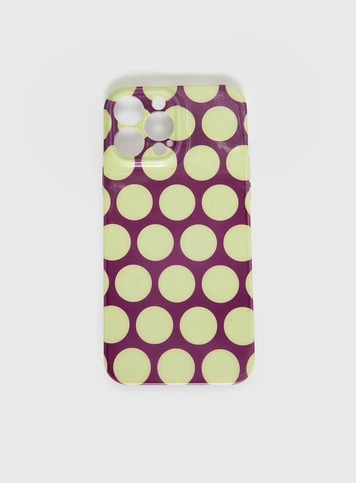 Evyna iPhone Case Yellow Plum Polka Dot