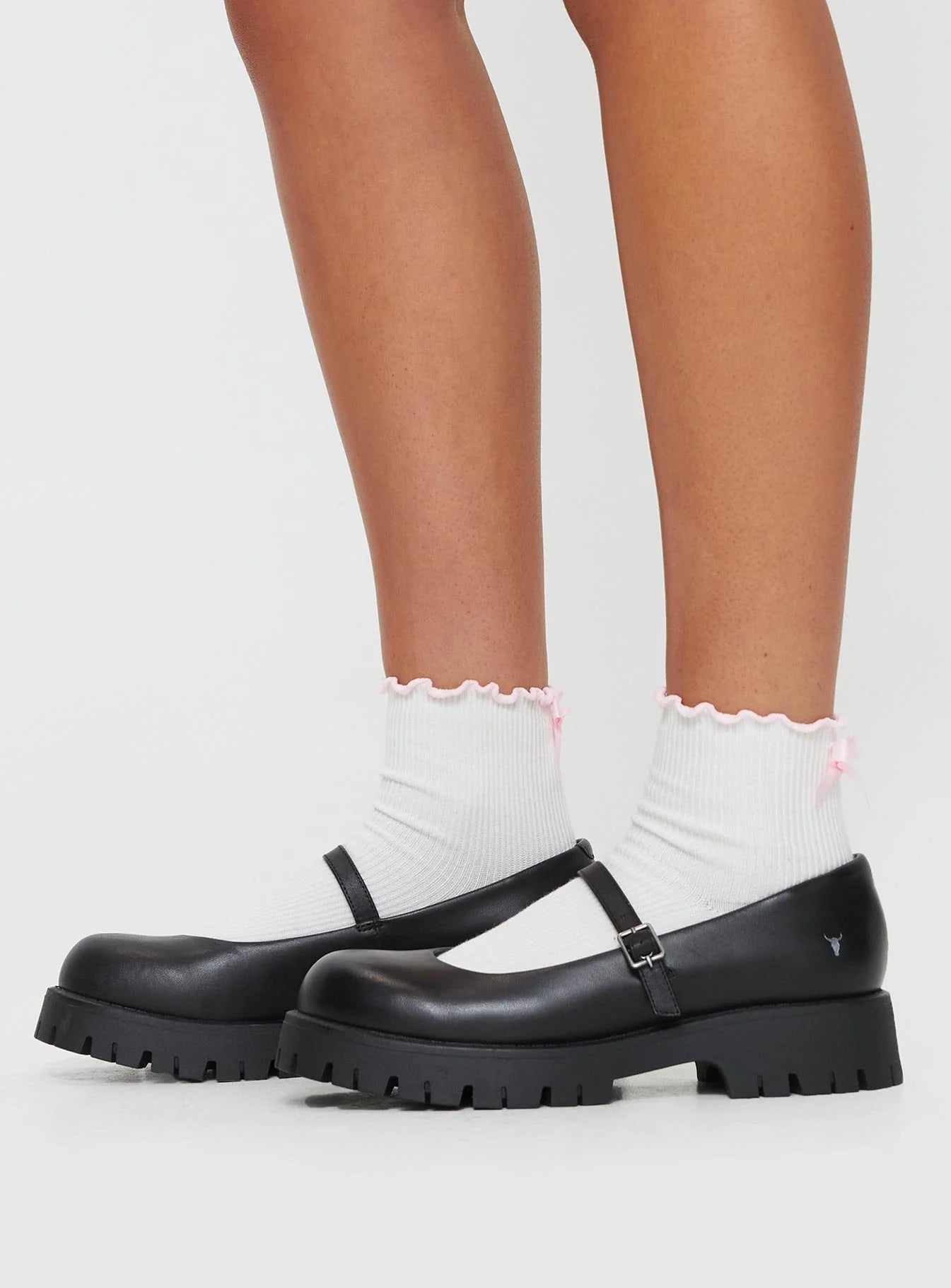 Windsor Smith Timeless Mary Jane Flats Black