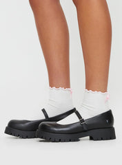 Windsor Smith Timeless Mary Jane Flats Black
