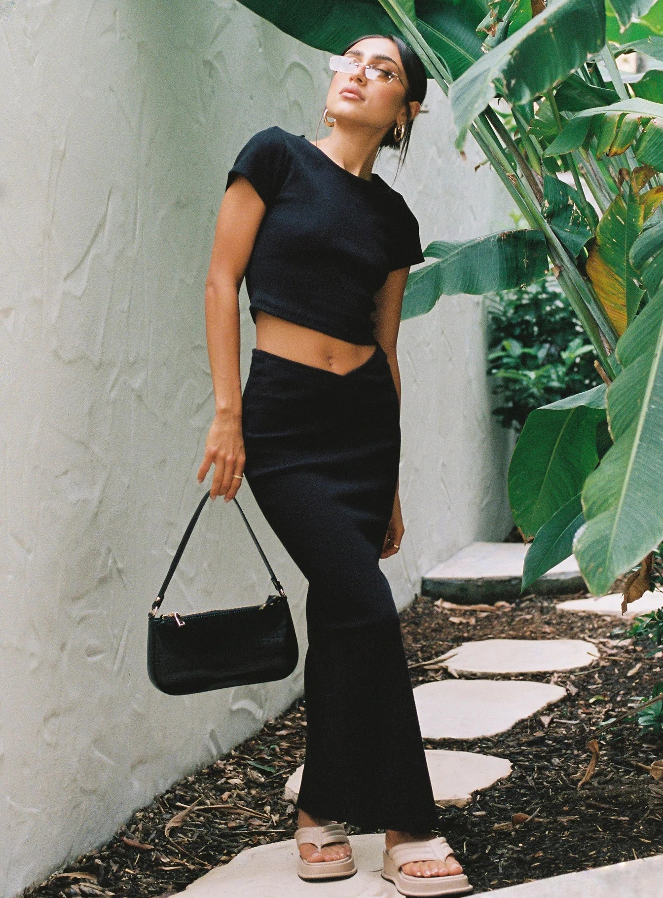 Classic Crop Tee Black Tall