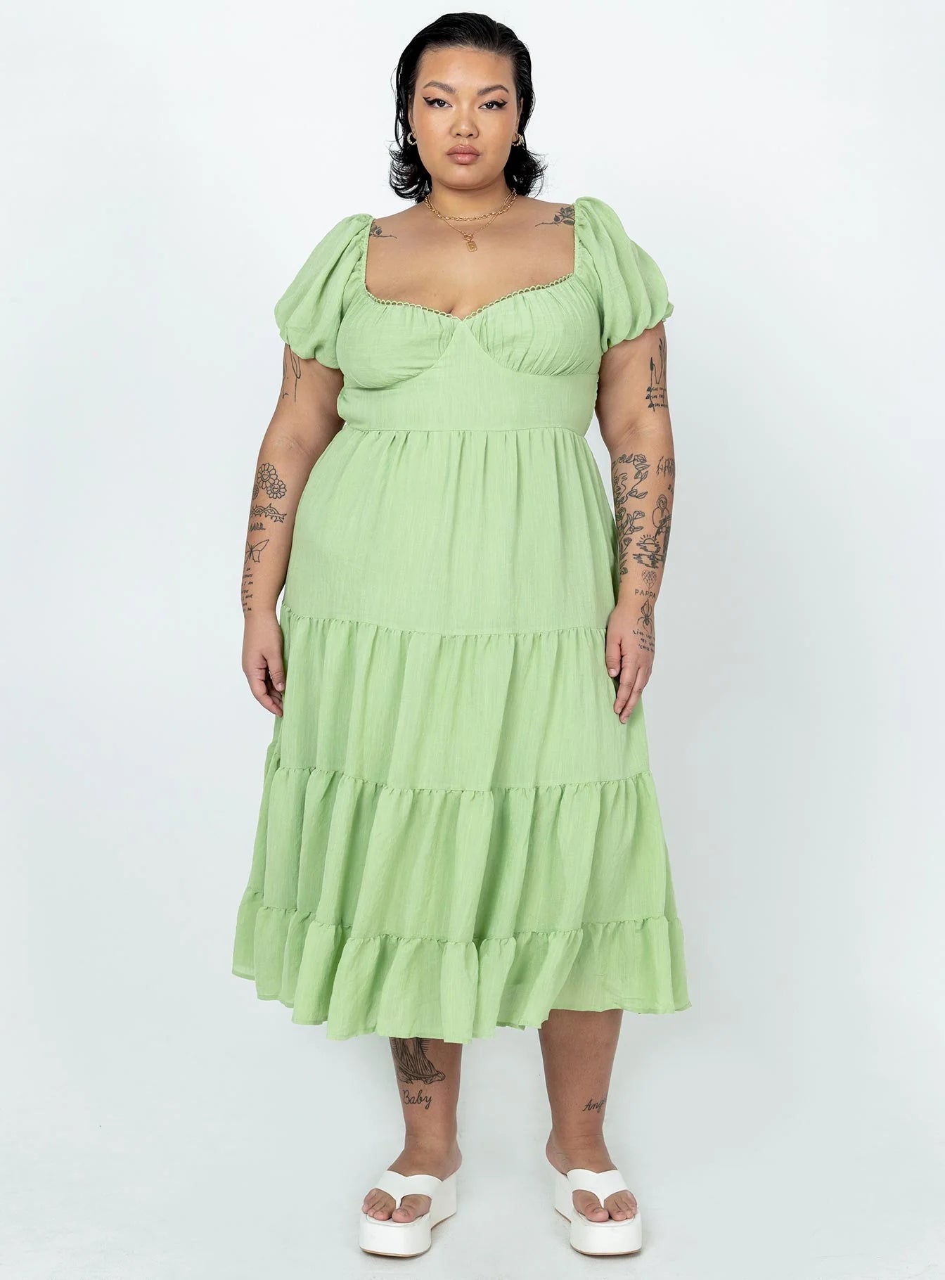 Danny Midi Dress Green Curve