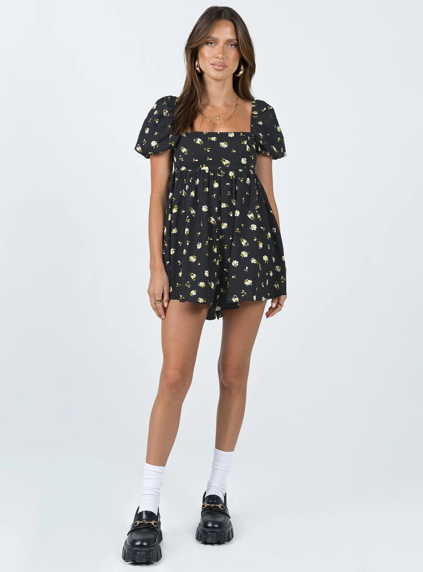 Lorna Romper Black Floral
