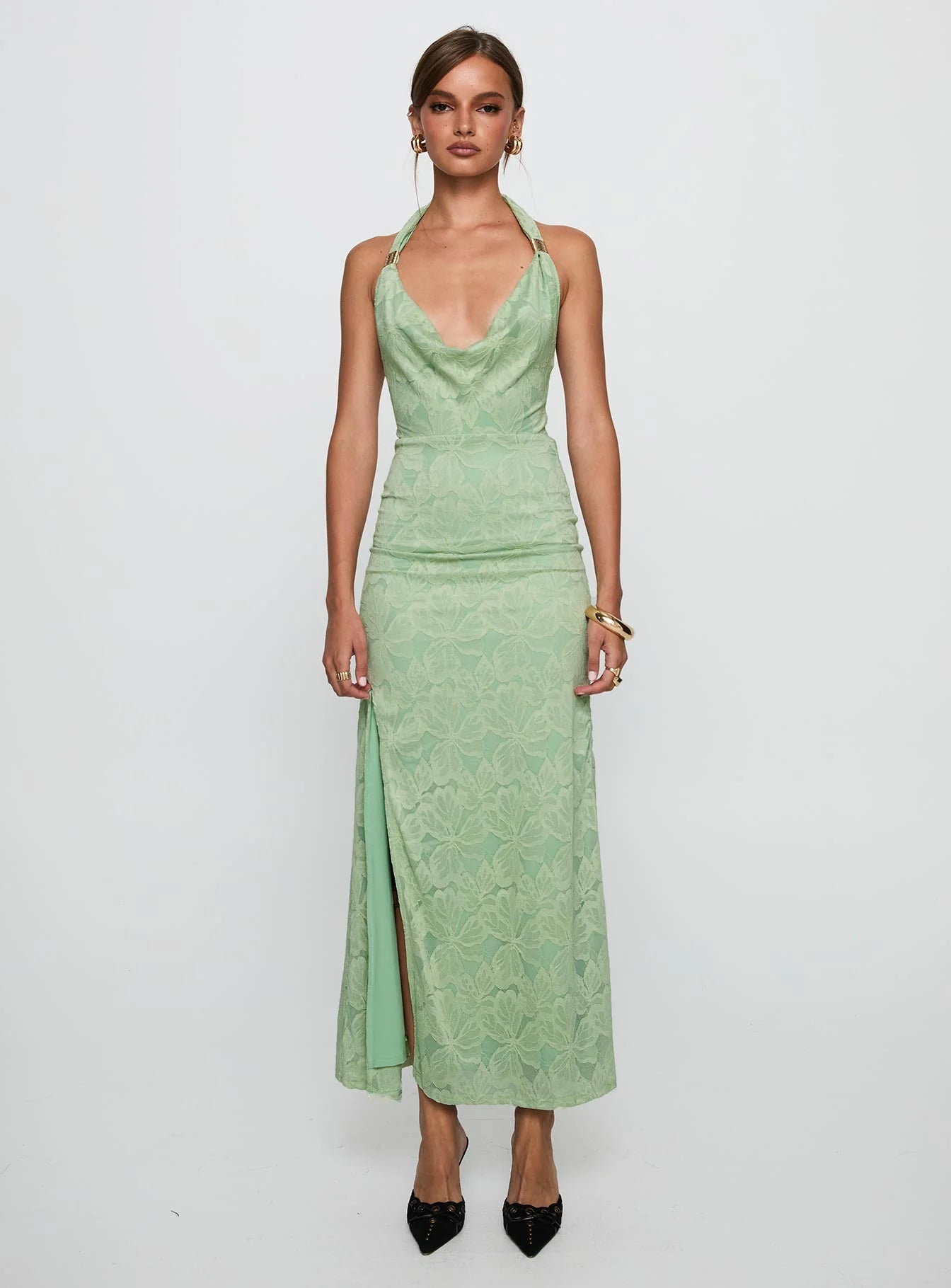 Starfall Halter Maxi Dress Sage