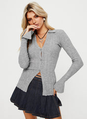 Beryl Long Sleeve Top Slate Grey