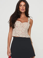 Poppyseed Top Yellow / Floral