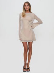 Supanova Open Back Mini Dress Champagne