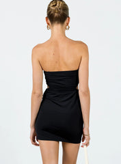 Ashten Eco Nylon Strapless Mini Dress Black