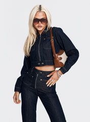 Stallion Cropped Jacket Indigo
