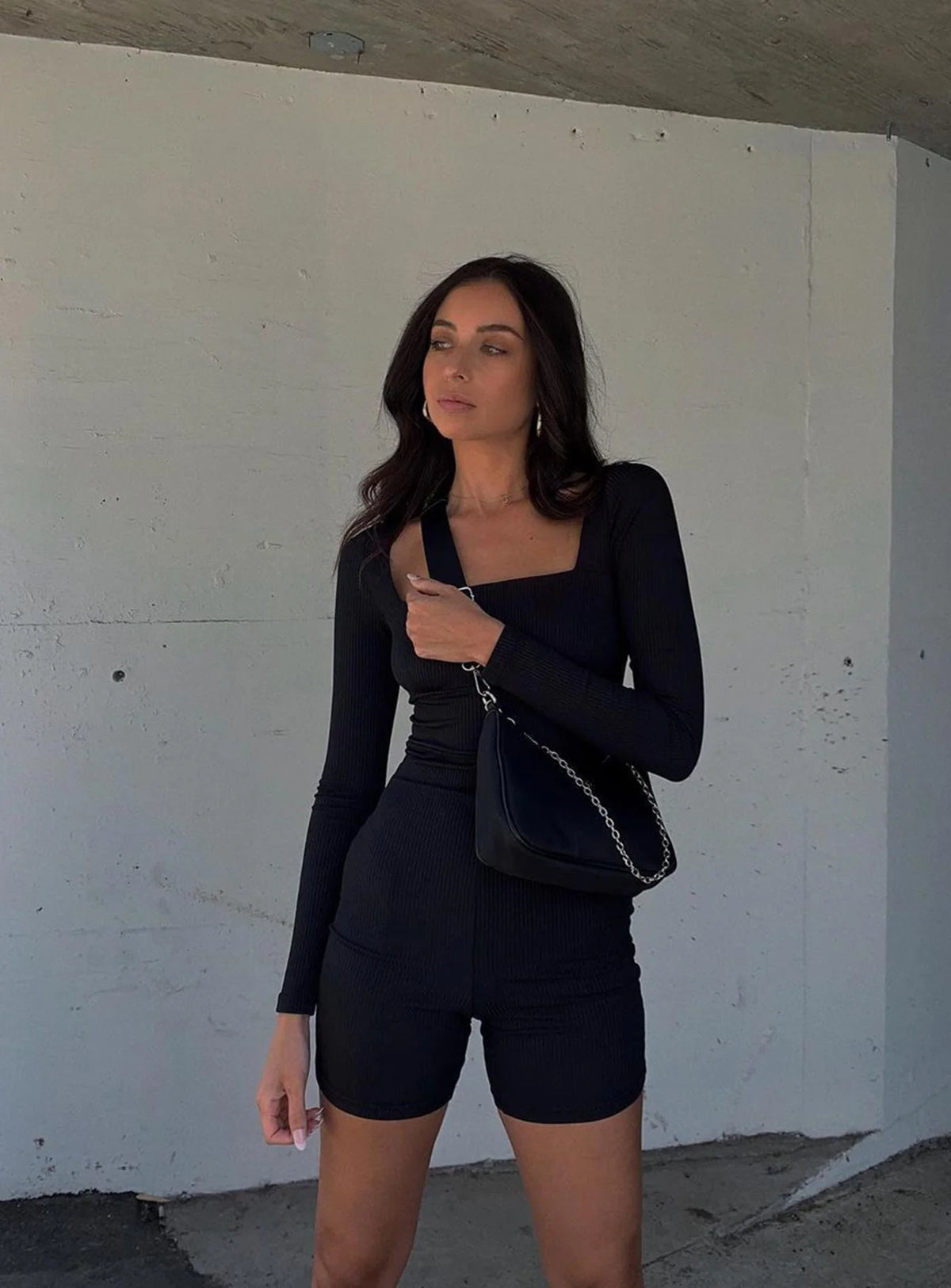 Sara Romper Black Tall