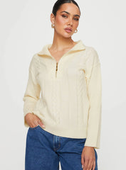 Makai Cable Knit Sweater Cream