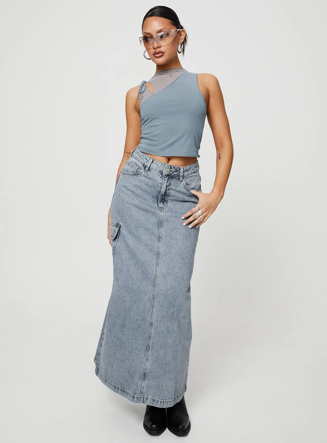 McGuane Denim Midi Skirt Petite