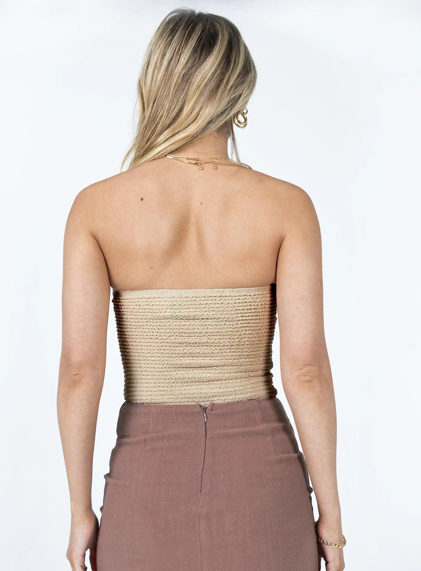 Jaynee Strapless Bodysuit Beige
