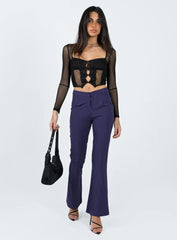 Zeena Long Sleeve Mesh Corset Black