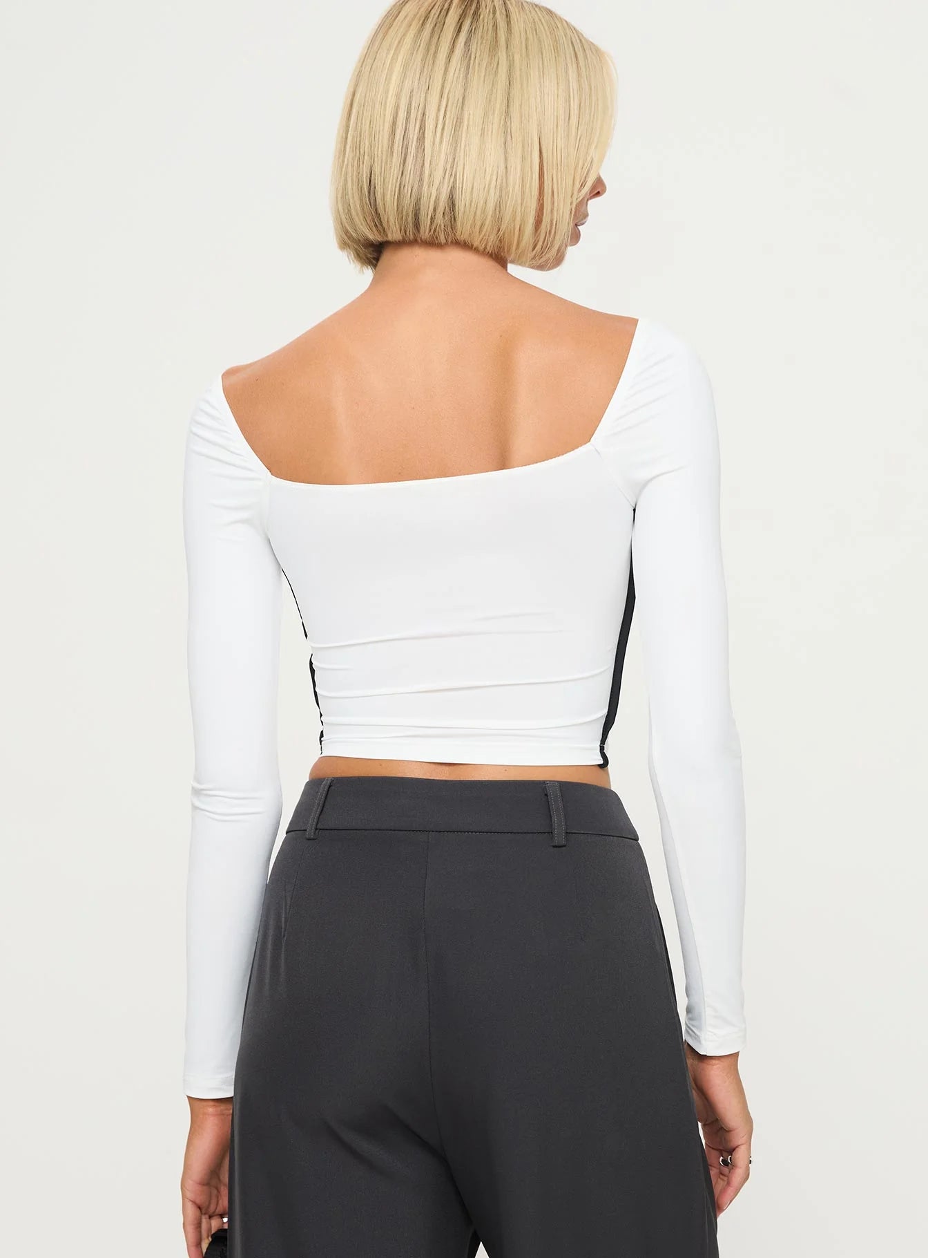 Maidenwell Contrast Long Sleeve Top White